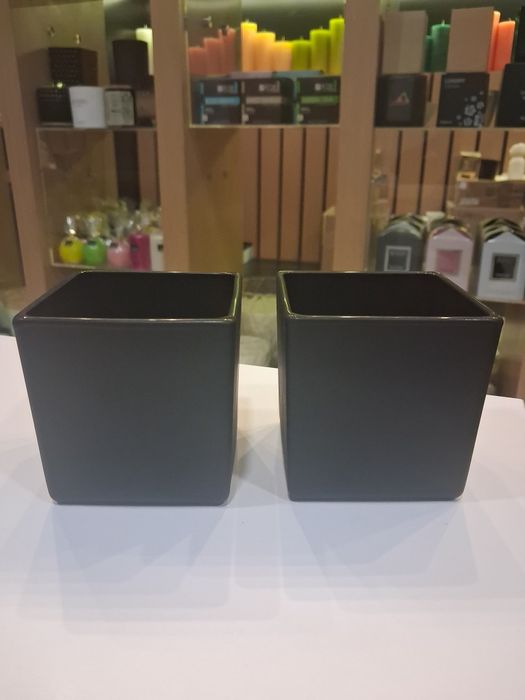 Szkło do zalewania świec kwadratowe czarny mat szklanka do świec