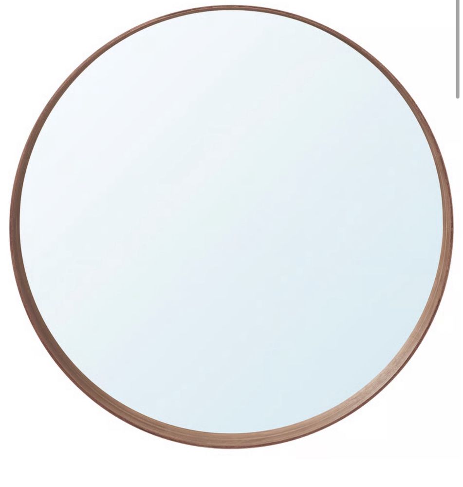 Duże okrągłe lustro ikea stockholm 80cm okleina fornir drewniane