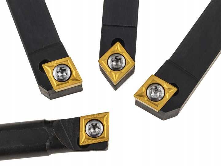 Zestaw NOŻY TOKARSKICH nóż tokarski SKŁADANYCH 12 x 12mm + PŁYTKI