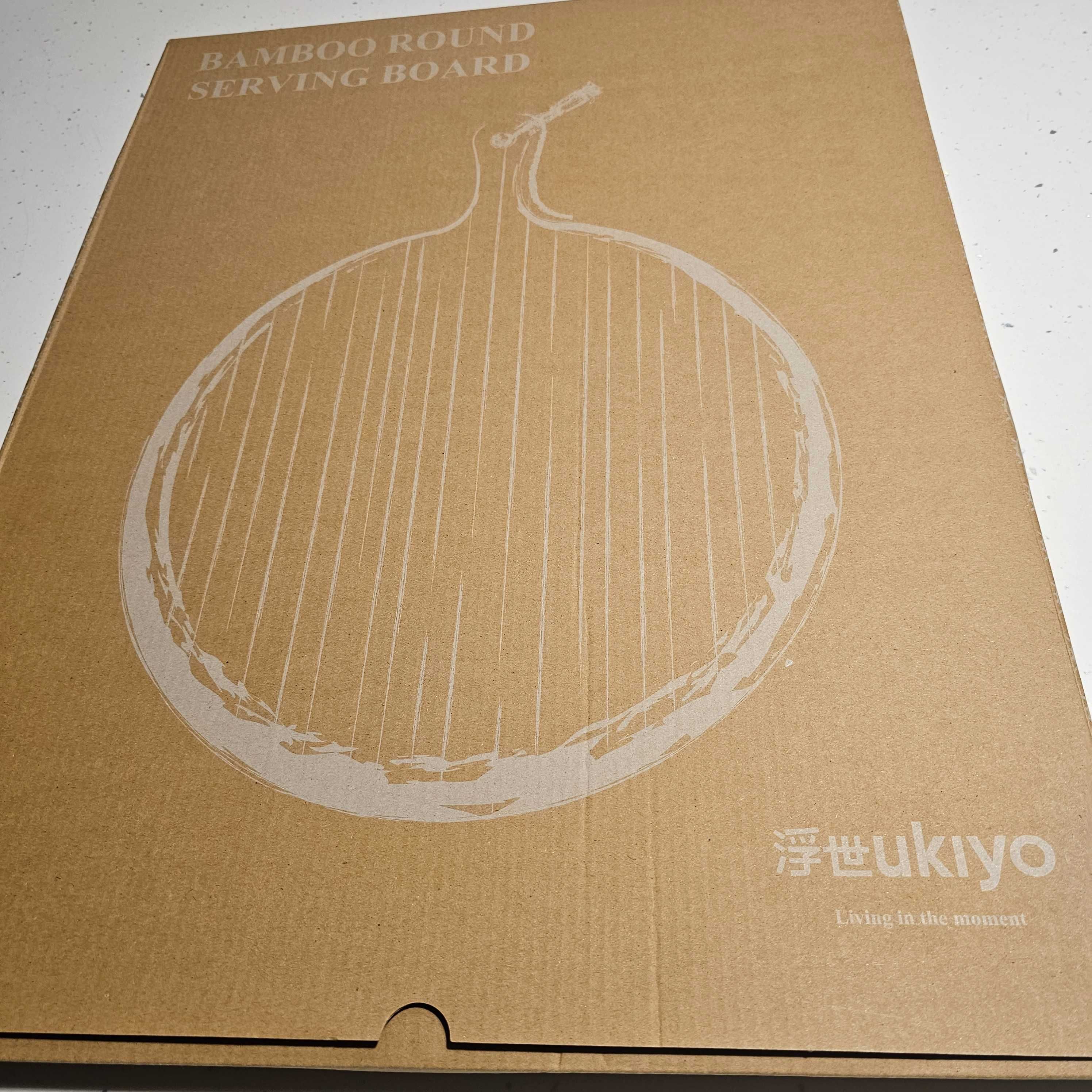Bambusowa deska pod pizze do serwowania, okrągła. UKIYO.