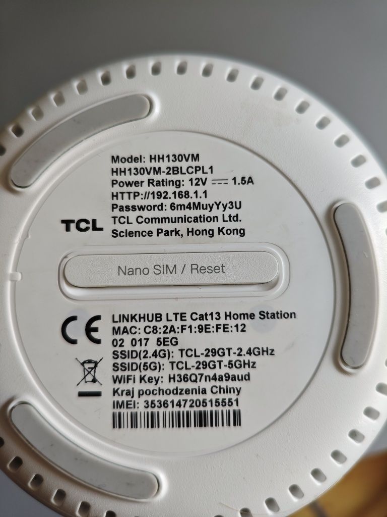 Router TCL HH130VM Linkhub LTE+ Advanced Cat13