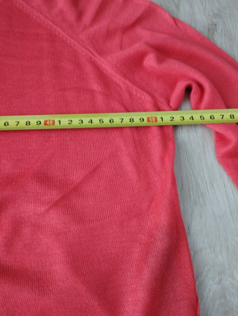 Czerwona luźna delikatna bluzka sweterek Zara, r.36(S), wiskoza, akryl