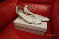 Ślubne buty Arte di Roma, rozm. 38,5 skóra, białe, perłowe, skórzane