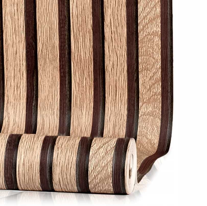 Panele Ścienne 3D Lamele Brąz Drewno 10m Tapeta Samoprzylepna + GRATIS