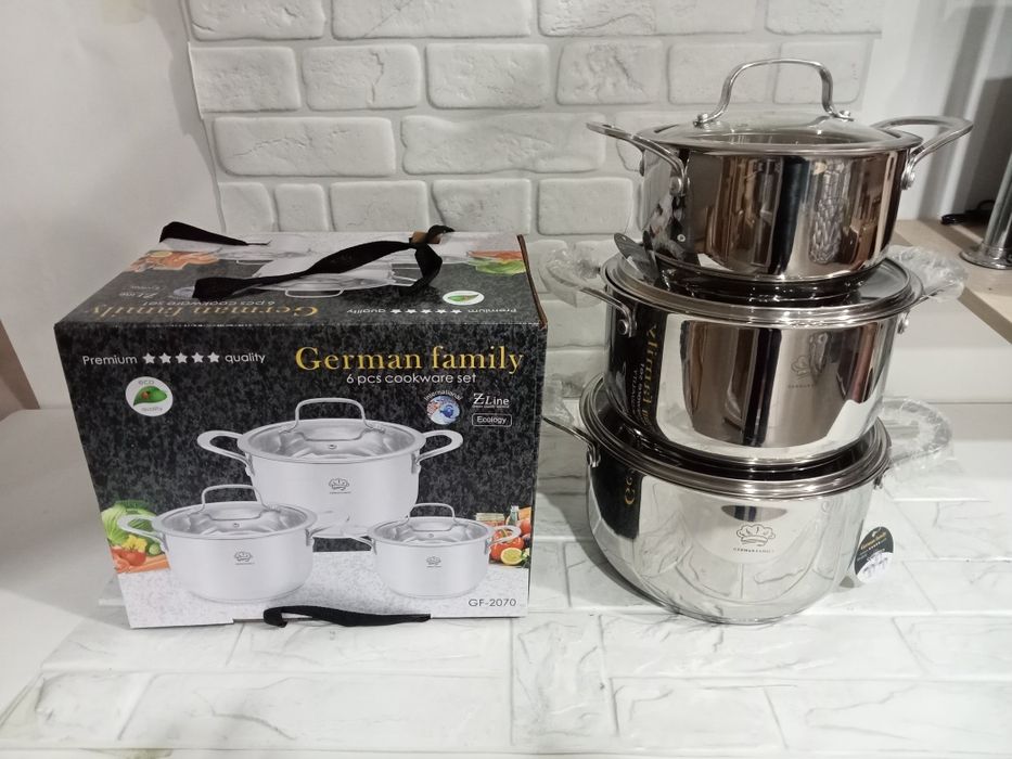 Набор кастрюль 3 шт. из нержавеющей стали German Family GF-2070
