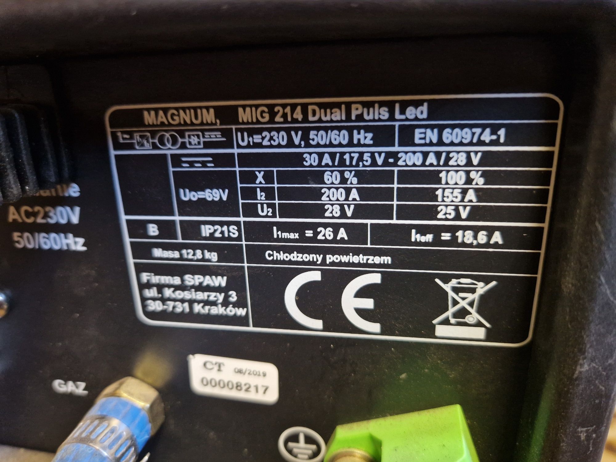 Spawarką mig 214 magnum dual puls