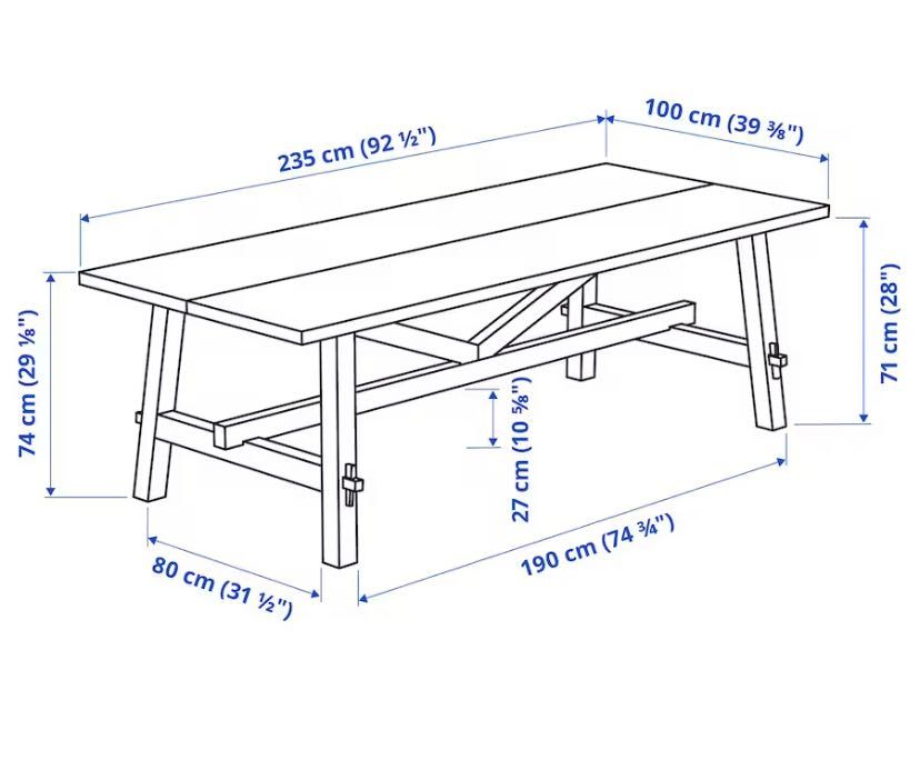 Mesa retangular em Acacia