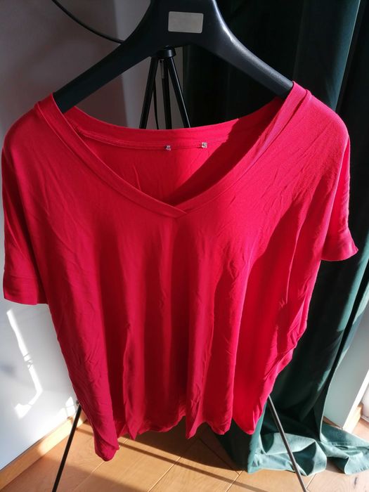 Ulla Popken czerwona bluzka nietoperz r. XXL