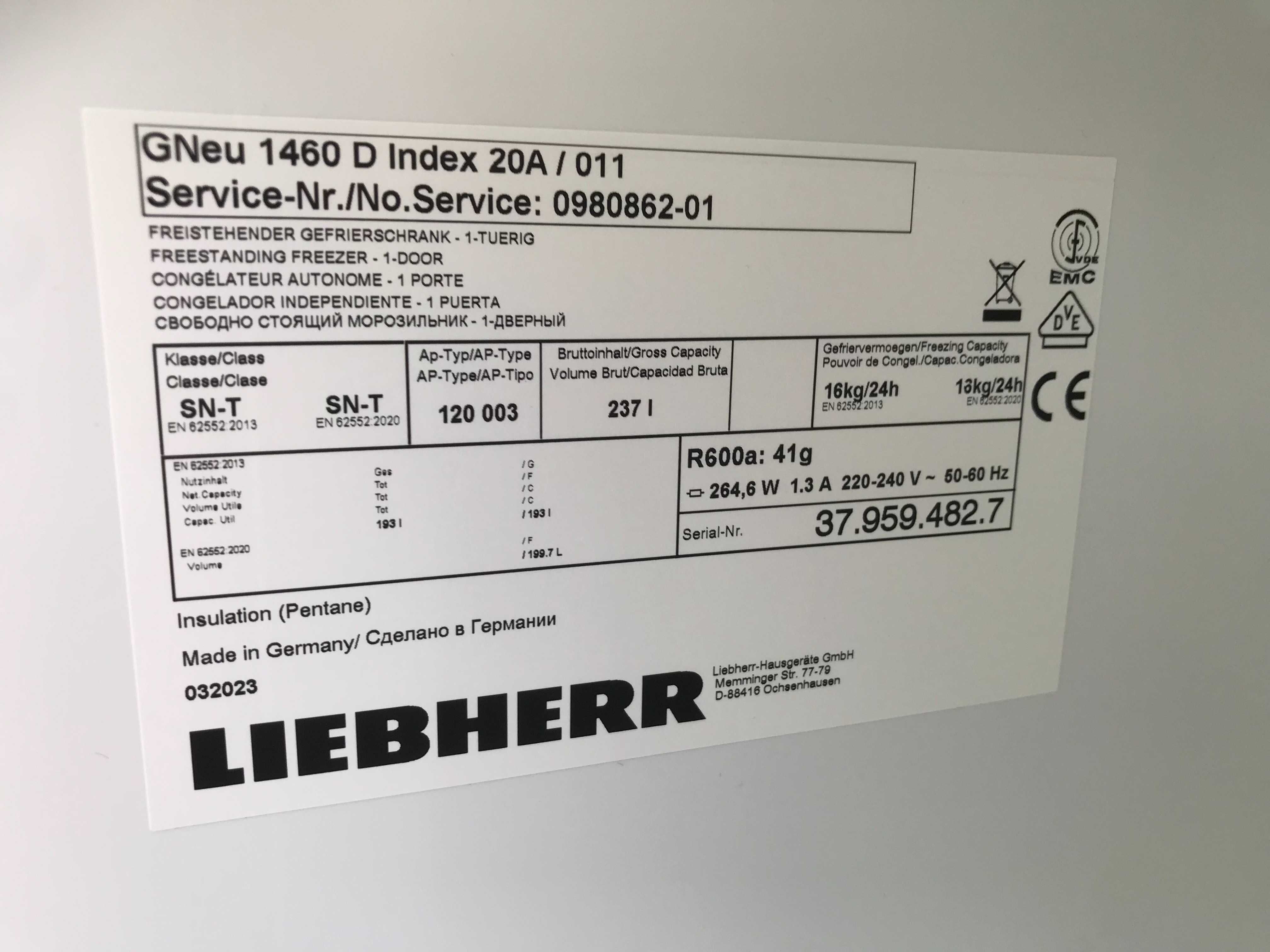 Zamrażarka Liebherr  GNeu 1460 D - Uszkodzona