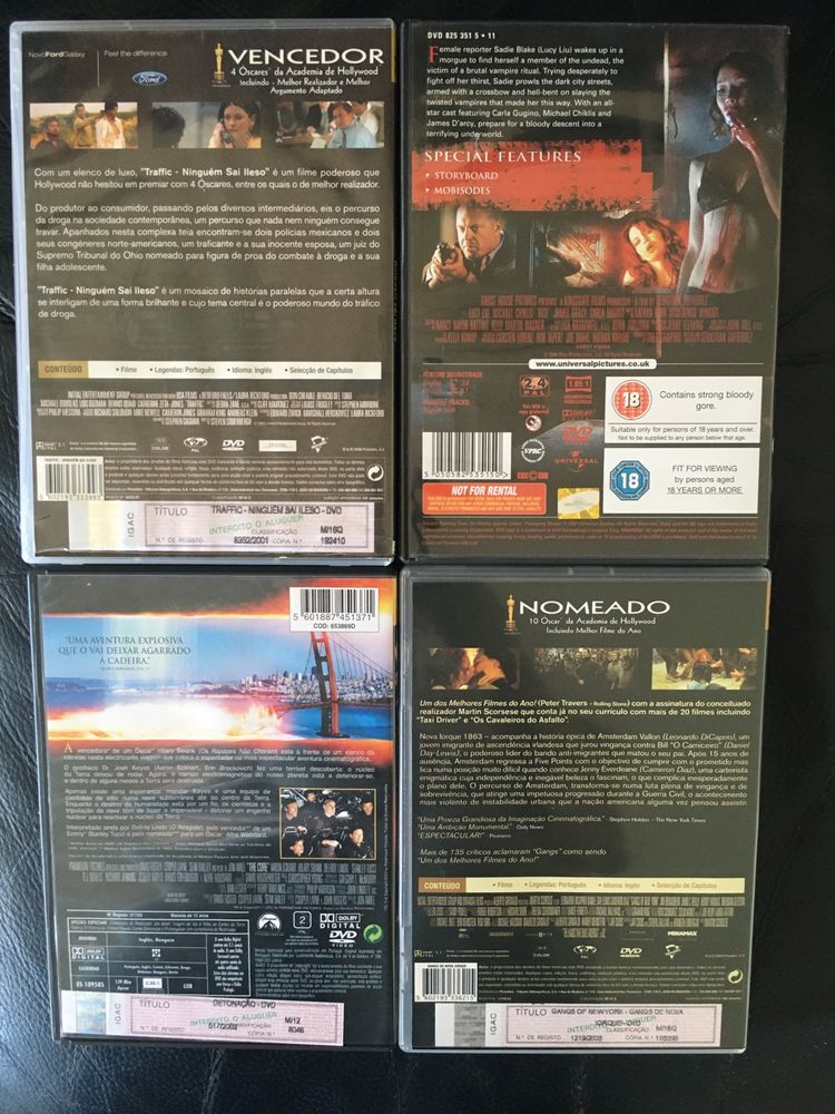 Diversos DVD's, Preço Unitário: 2,50 Euros