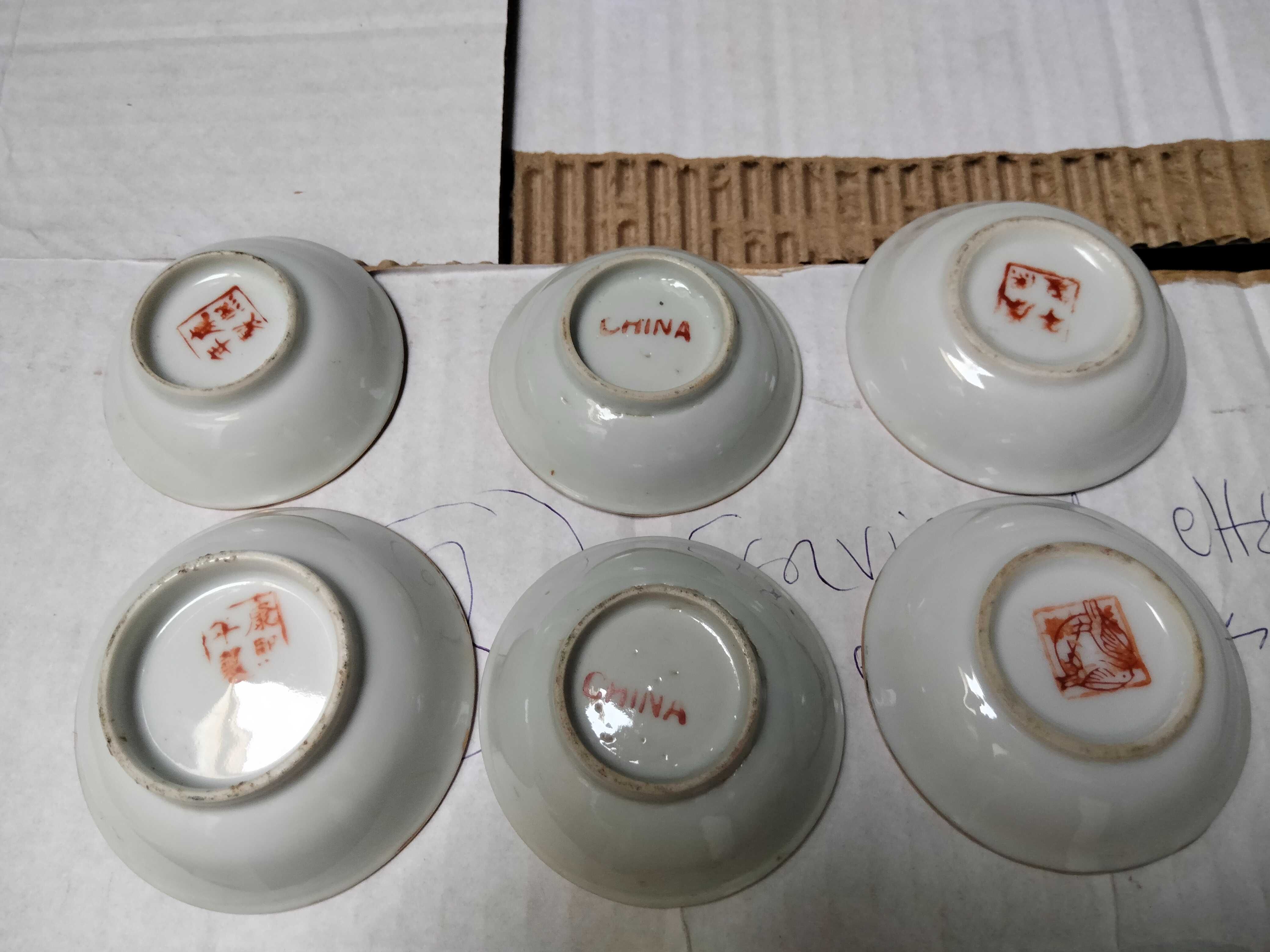 conjunto de seis taçinhas em porcelana chinesa