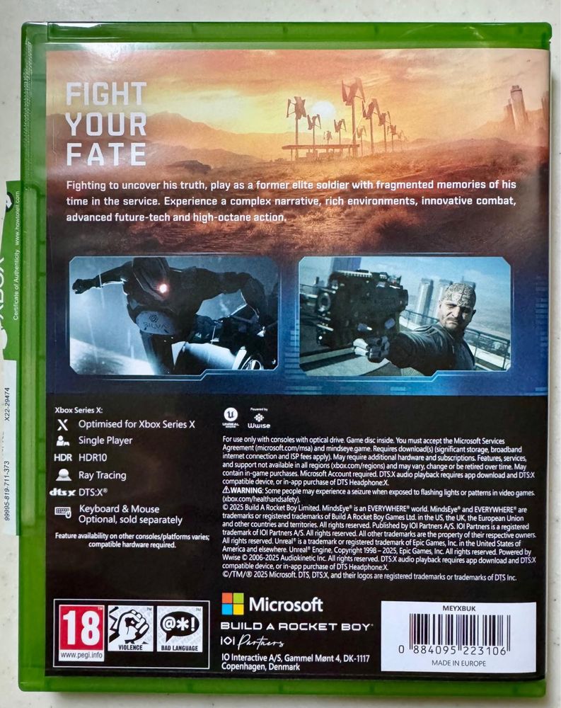 Gra MindsEye Xbox X