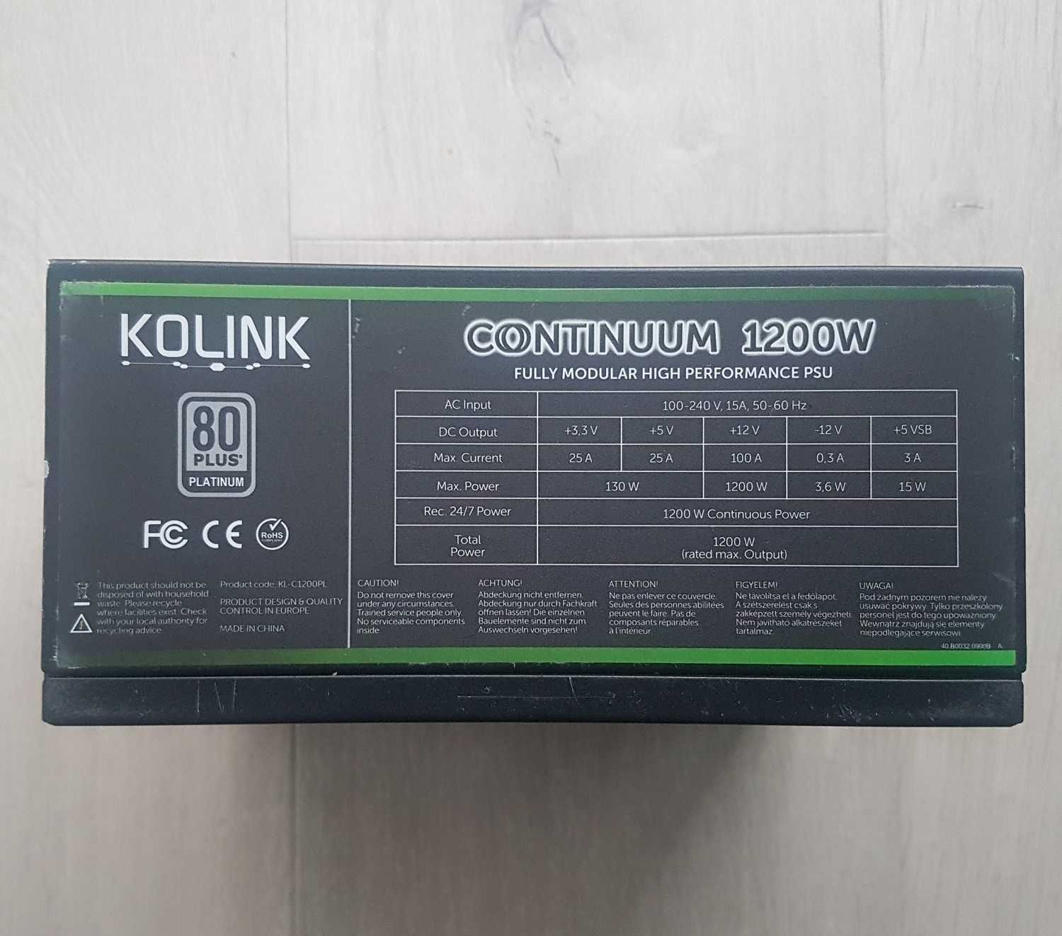 Zasilacz Kolink 1200W 80 PLUS Platinium