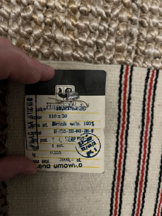 Bieżnik jasny prl 100% wełna 110x30