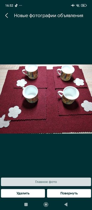 Серветки набір, пресована натуральна шерсть!!!