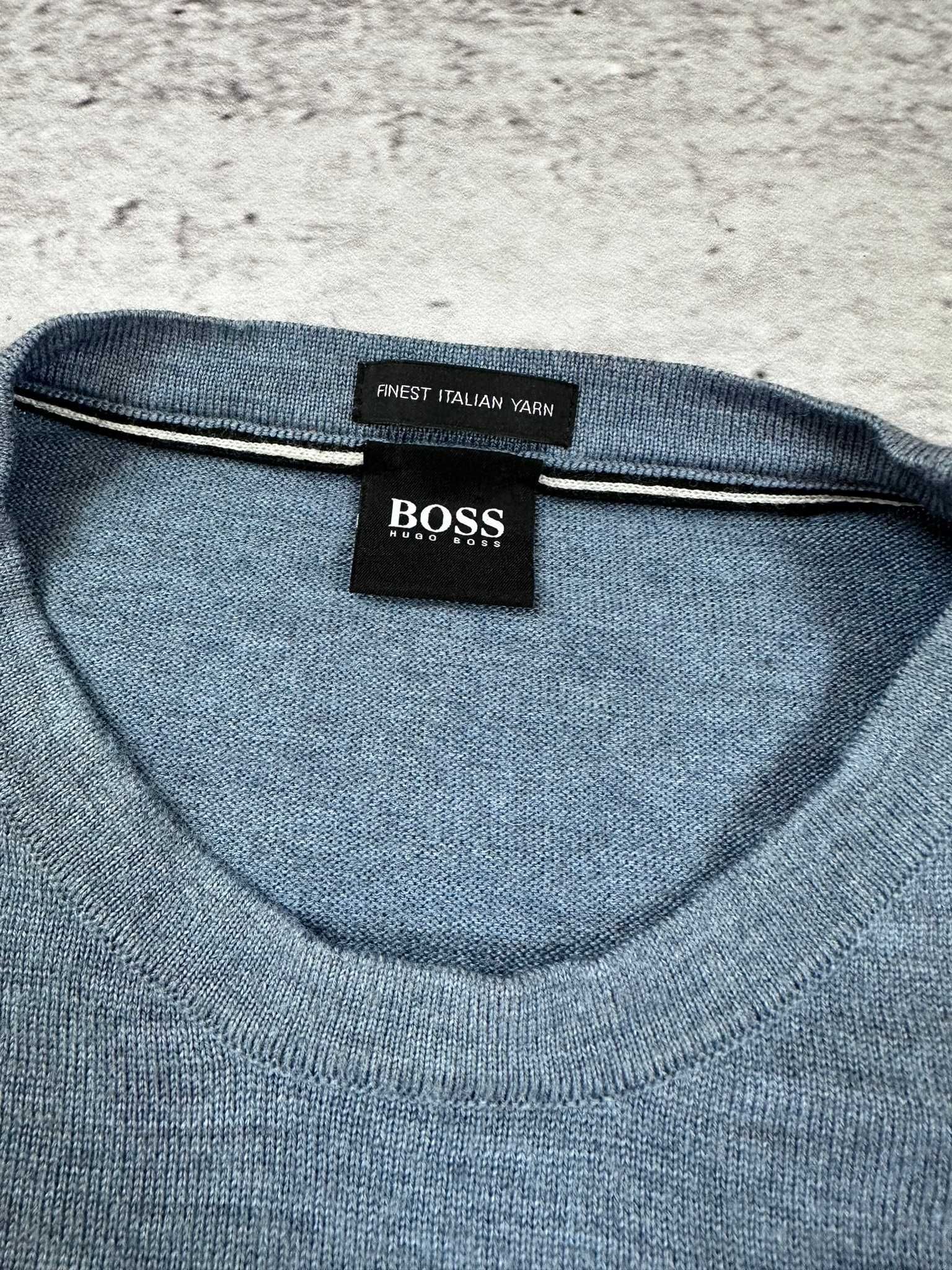 Sweter wełniany Hugo Boss merino męski elegancki r. M