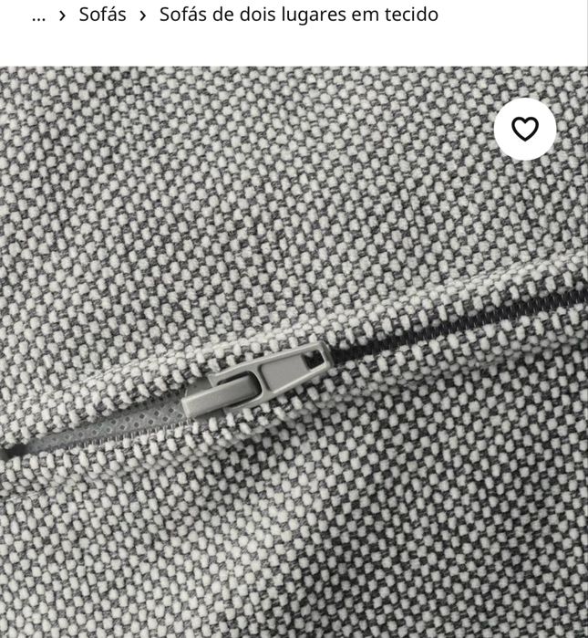 Capa de Sofa 2 lugares kivik marca Ikea tecido cinzento