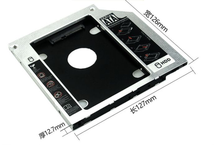 Карман для второго диска 2,5" для ноутбука +HDD, SSD Caddy двд CD 9/12