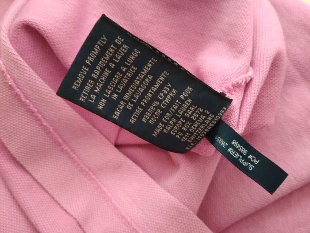 Ralph Lauren t-shirt różowa koszulka polo L