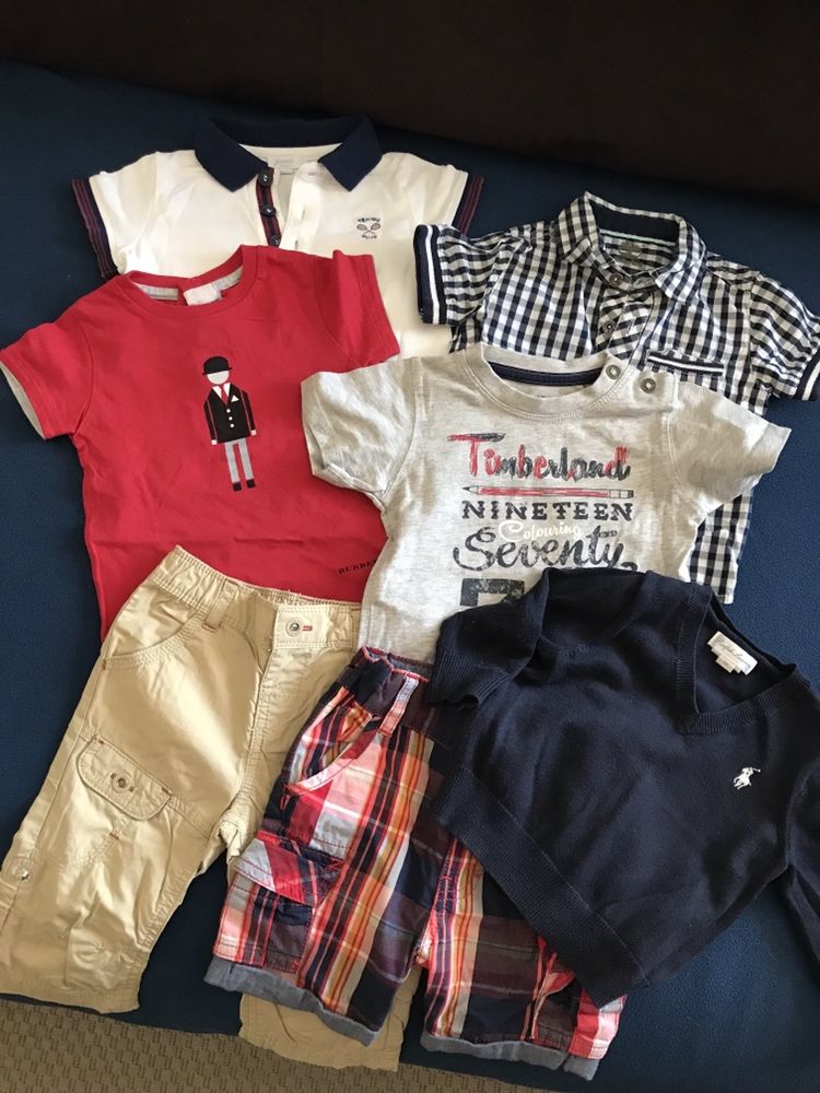 Calças + t-shirts + polo + camisa + casaco marcas diversas 6 meses