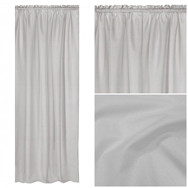 Zasłona 140x250 Ogrodowa Wodoodporna Jednolita na Taśmie Gaia Szara