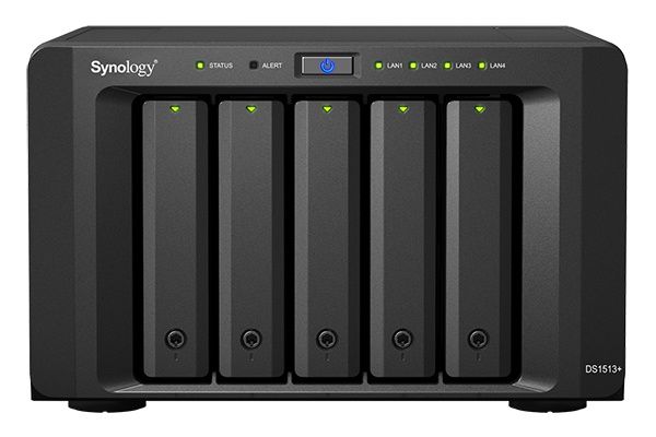 NAS Synology Disk Station DS1513+ - 5 Baías - 2.2GHz 4-core - 4GB RAM