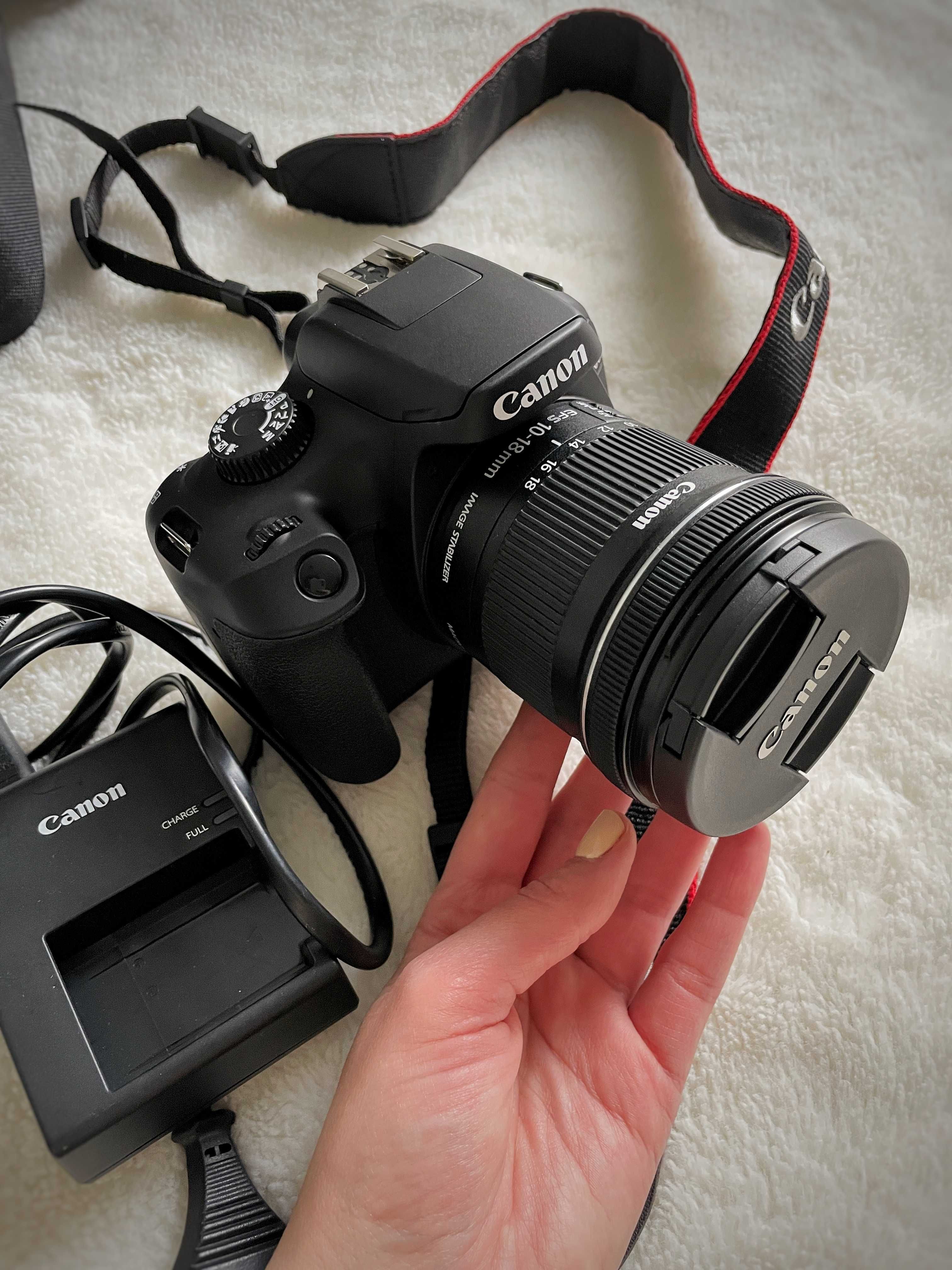 Canon EOS 4000D + obiektyw EF-S 10-18mm f/4.5-5.6 IS STM + dwa statywy