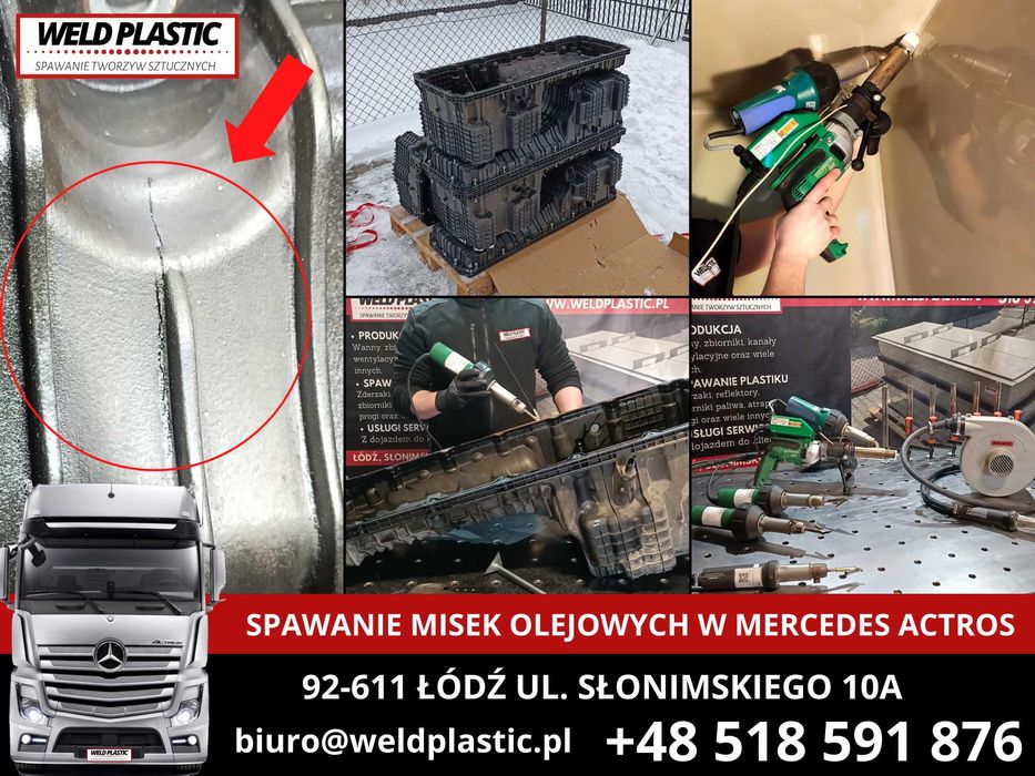 Miska olejowa Mercedes Actros MP4 spawanie, klejenie, zgrzewanie