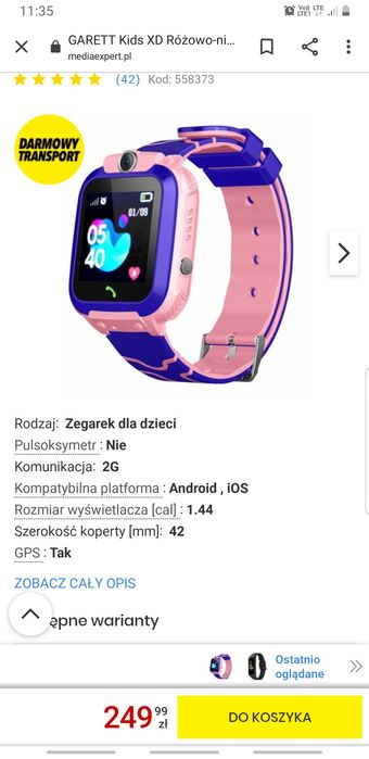 Zegarek dla dziecka GPS