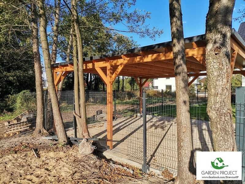 wiata carport2 płaski dach na dwa auta montaż