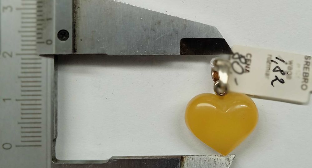 Wisiorek Bursztyn Bałtycki Serce Wierność Srebro 925 NOWE