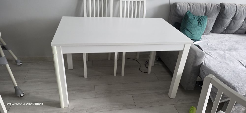 Stół biały 130/190x80cm lanberg