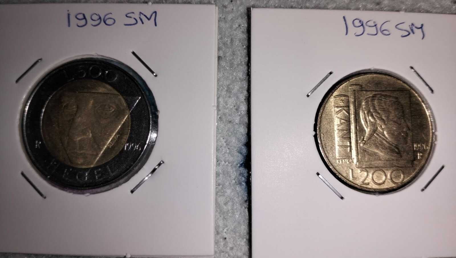 Moedas San Marino - 200 e 500 Liras - 1996