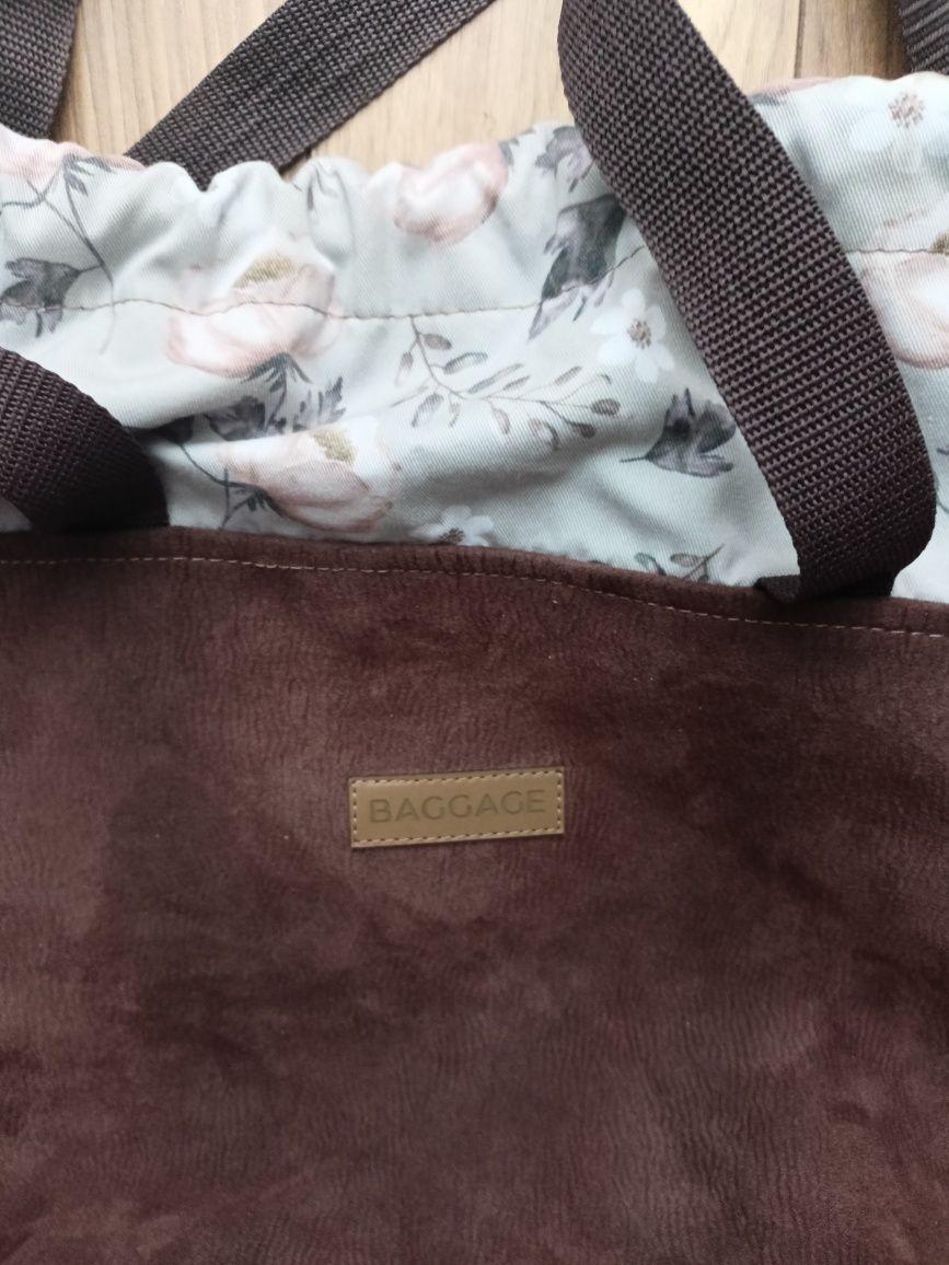 Baggage torebka worek eko skóra zamszowa A4
