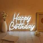 Neon LED Happy Birthday dekoracja USB napis urodziny 3D