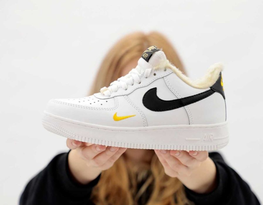 Унисекс зимние кожаные кроссовки Nike Air Force 1 '07 Low зимові найк