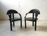 Krzesła Lubke skóra lata 80 90 vintage design