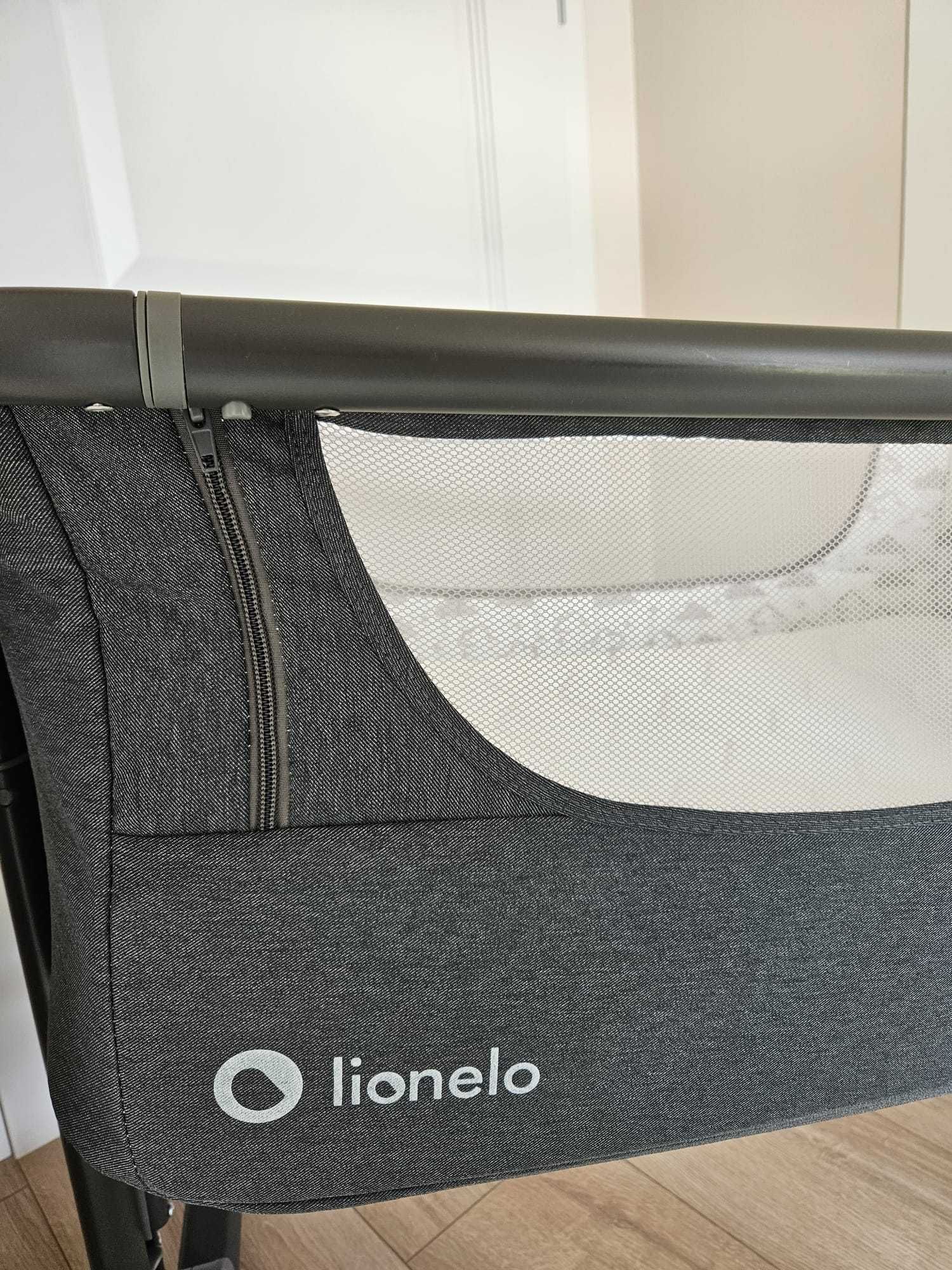 Lionelo Timon Graphite łóżeczko dostawne w zestawie z materacykiem