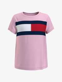 Детская футболка Tommy Hilfiger ХЛ (14/16л) оригинал розовая и белая
