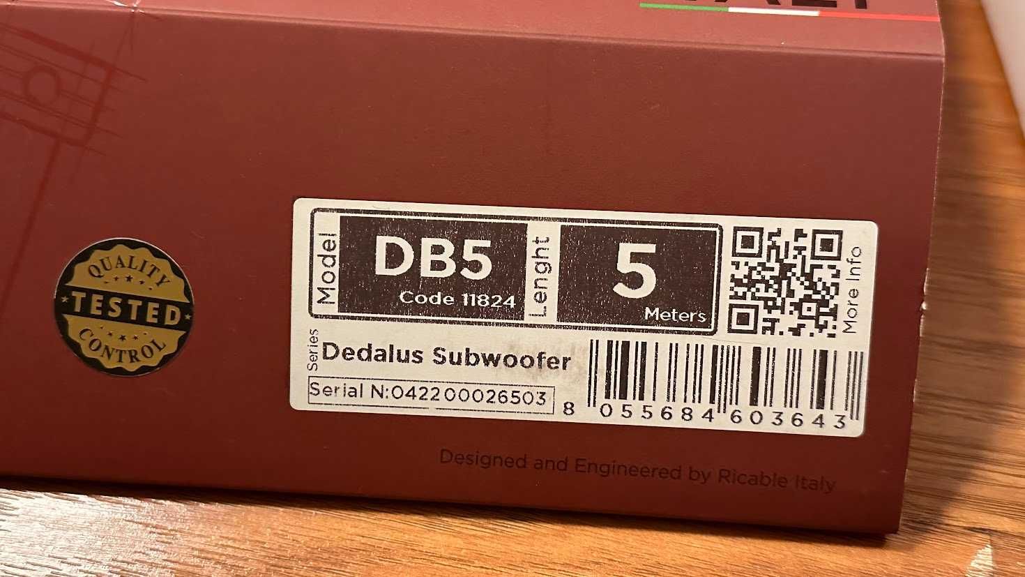 Kabel - Ricable Dedalus Subwoofer - oryginał 3m
