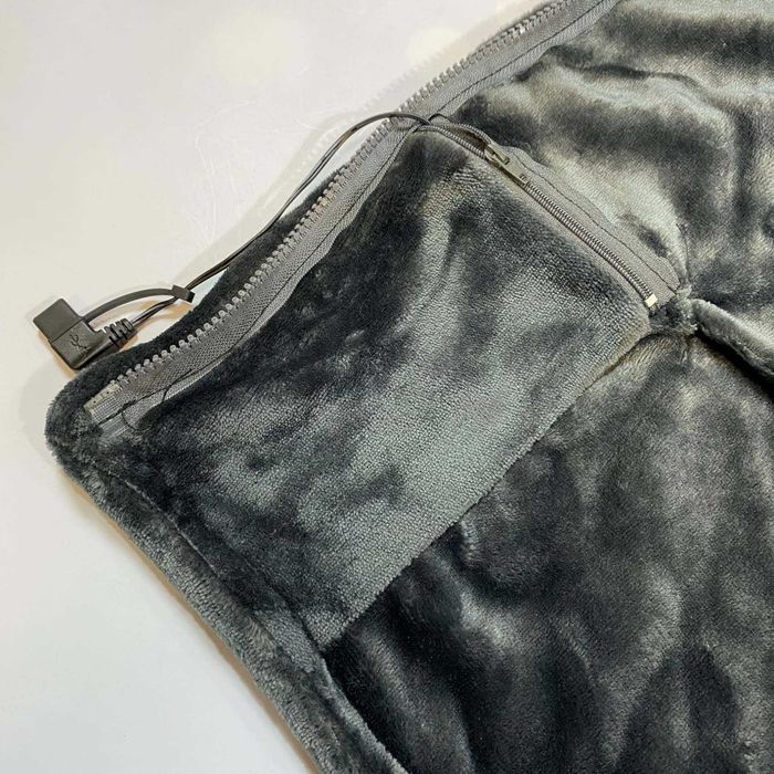 Флисовое электроодеяло пончо з подогревом от USB