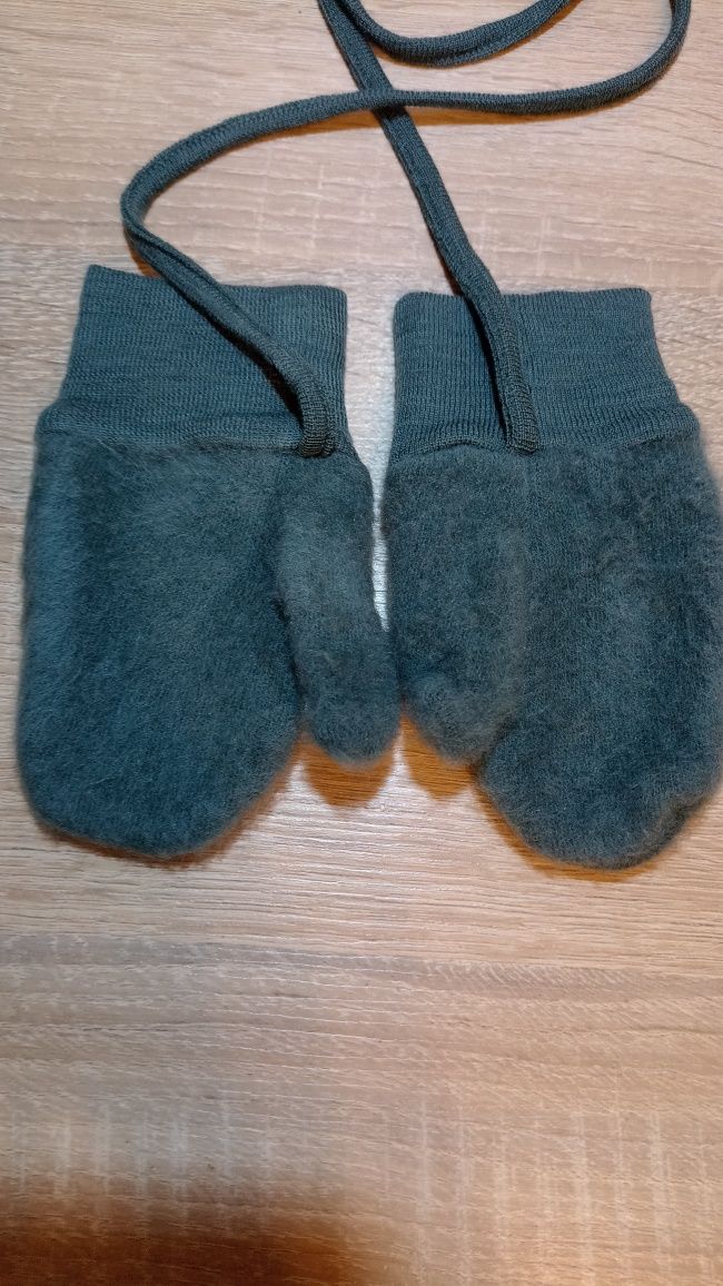 Śliczne rękawiczki wełniane Merino Wool wełna Puchacz Joha 92