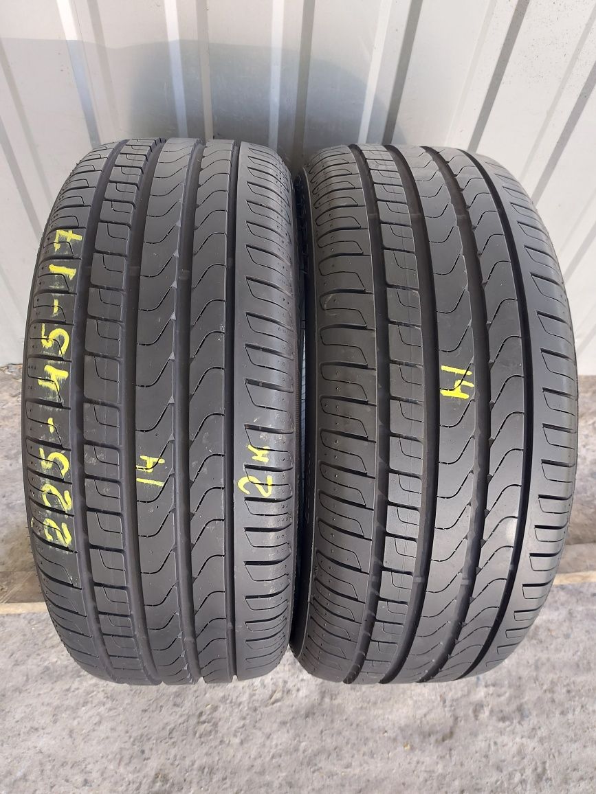 225/45 R17 91Y Pirelli пара шин 2колеса 7+мм.