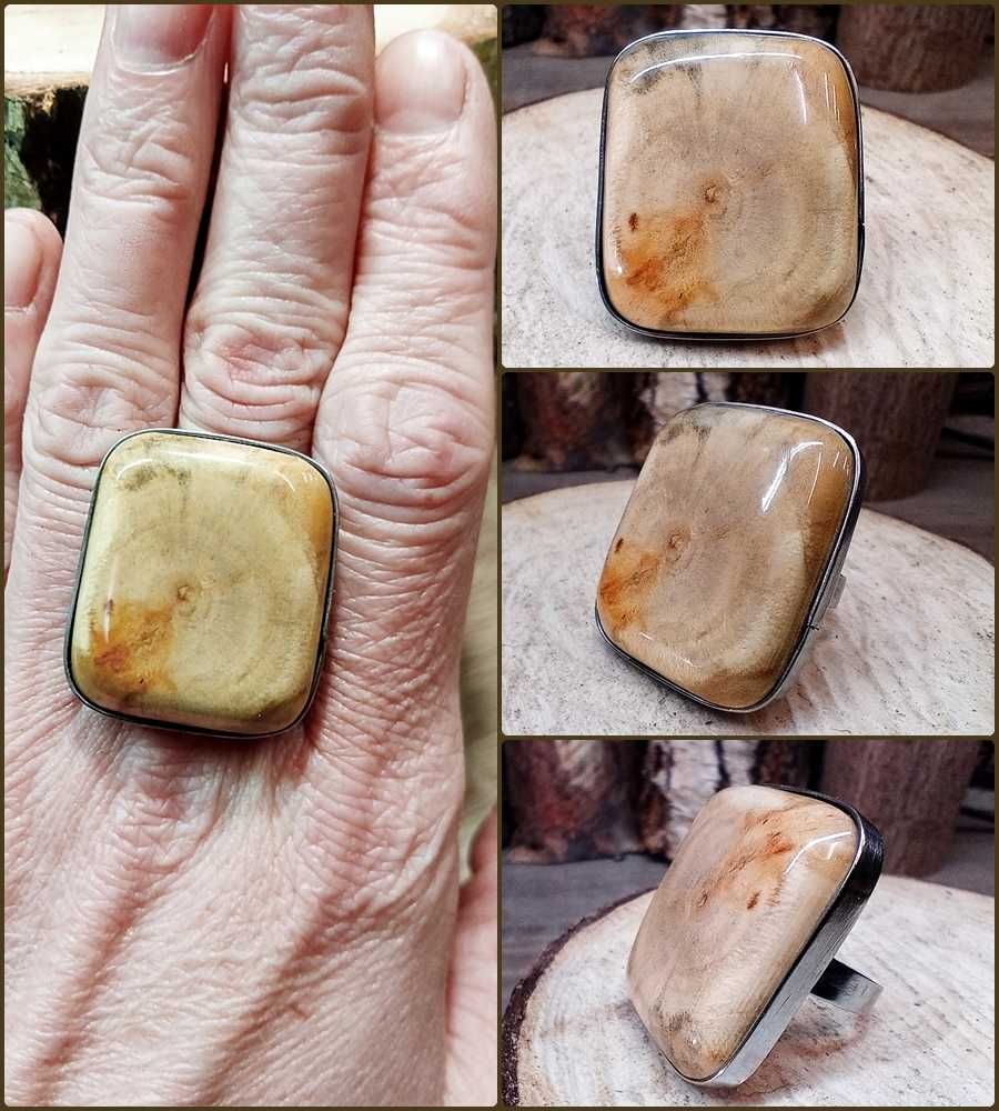 pierścionek drewniany rękodzieło artystyczne handmade