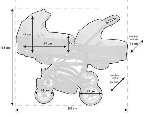 BabyActive wózek bliźniaczy Twinni Premium 2w1