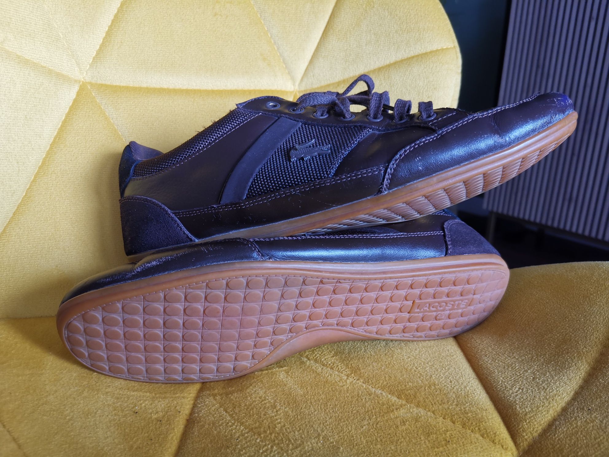 buty skórzane lacoste 42/43 27,5cm brązowe B.d stan