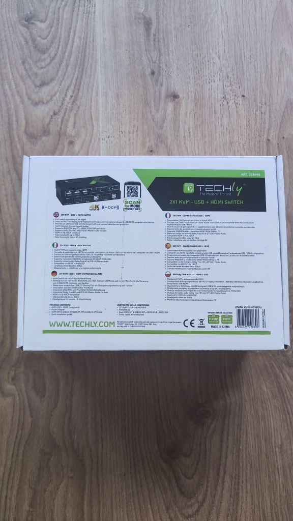 Techly 2-portowy przełącznik KVM HDMI/USB 2x1 z audio