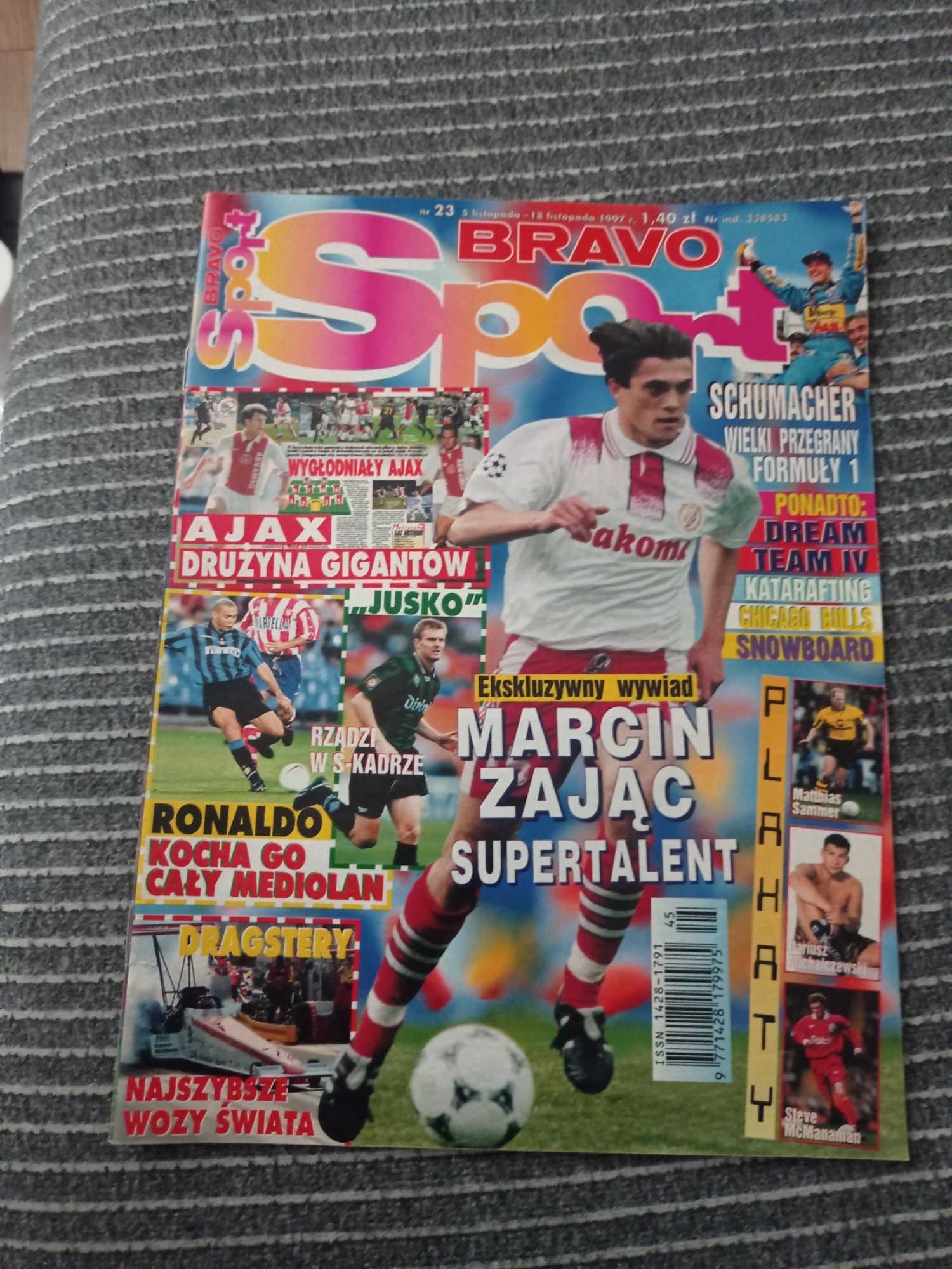 Magazyn Bravo Sport nr 23 listopad 1997 komplet  plakatow mcmanaman