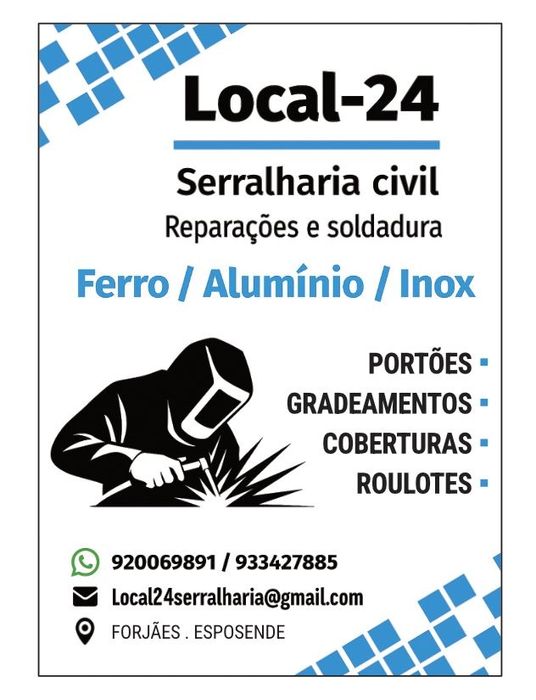 Fabrico e construção de serralharia civil.