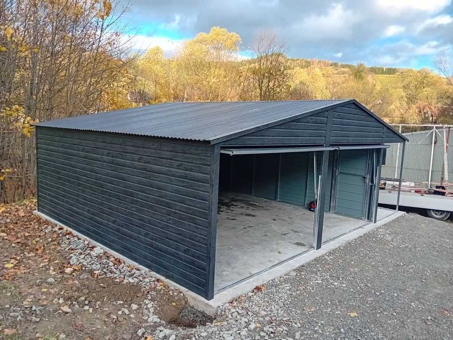 Garaż blaszany dwuspadowy 6x6  profil ocynk